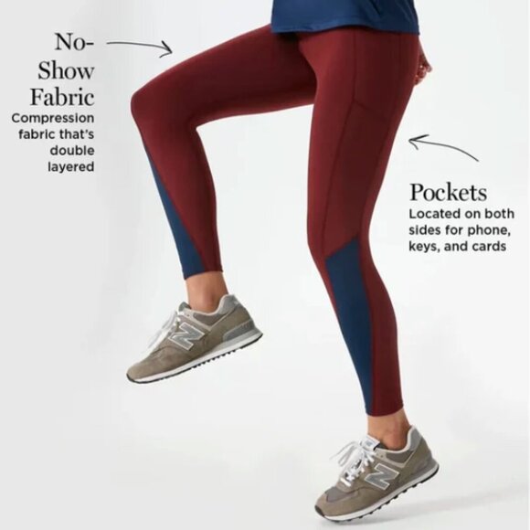 Tuckernuck Compression Leggings Workout Athletic Colorblock Women's Large - Picture 1 of 5